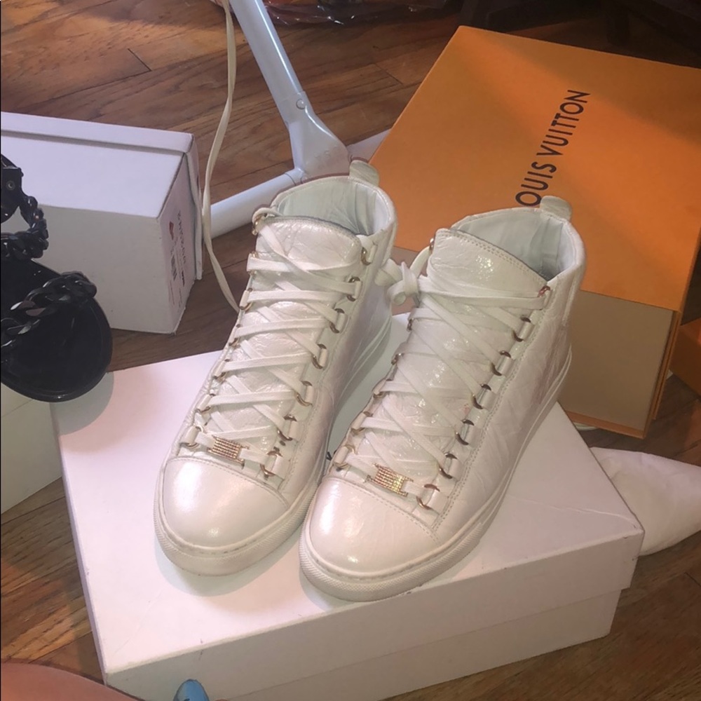 Balenciaga white arena sneakers